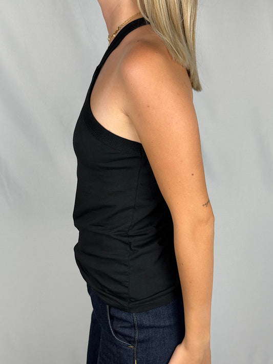 Canotta con Bordo Costina SusyMix Nera