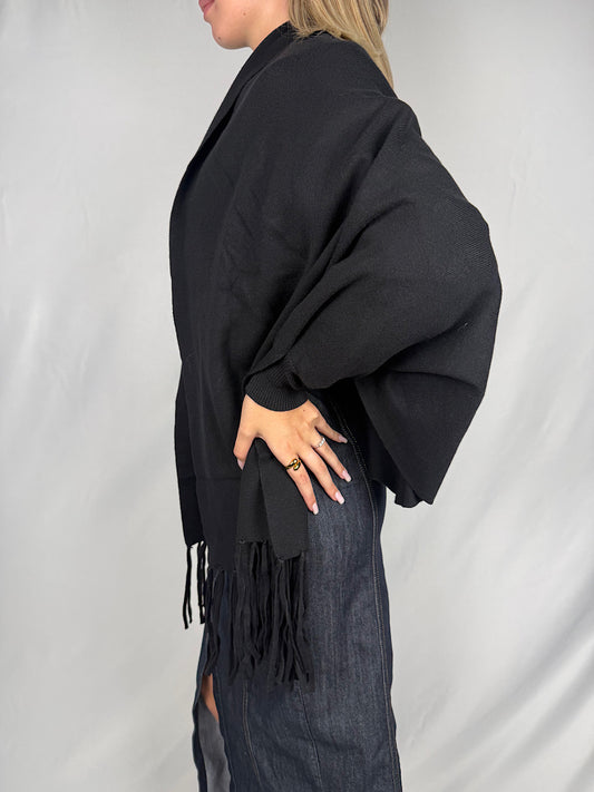 Scialle con Frange SusyMix Nero