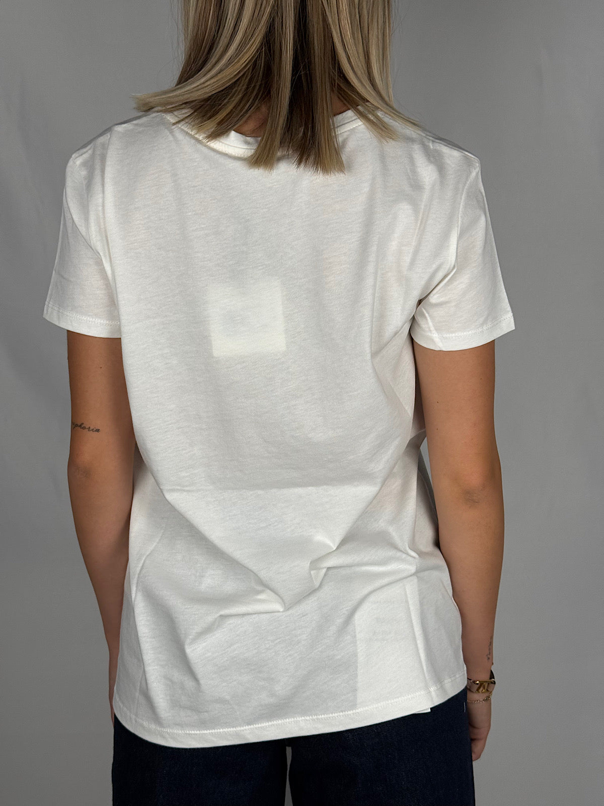 T-Shirt con Stampa Vicolo Bianca