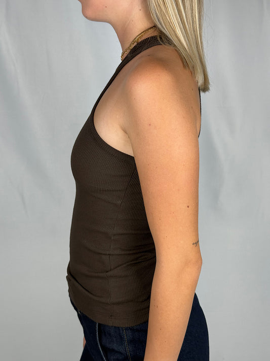 Canotta Vogatore Costine Vicolo Cioccolato