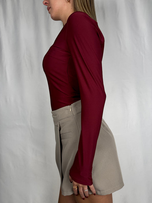 Body Scollo Quadro Bordeaux Armonia