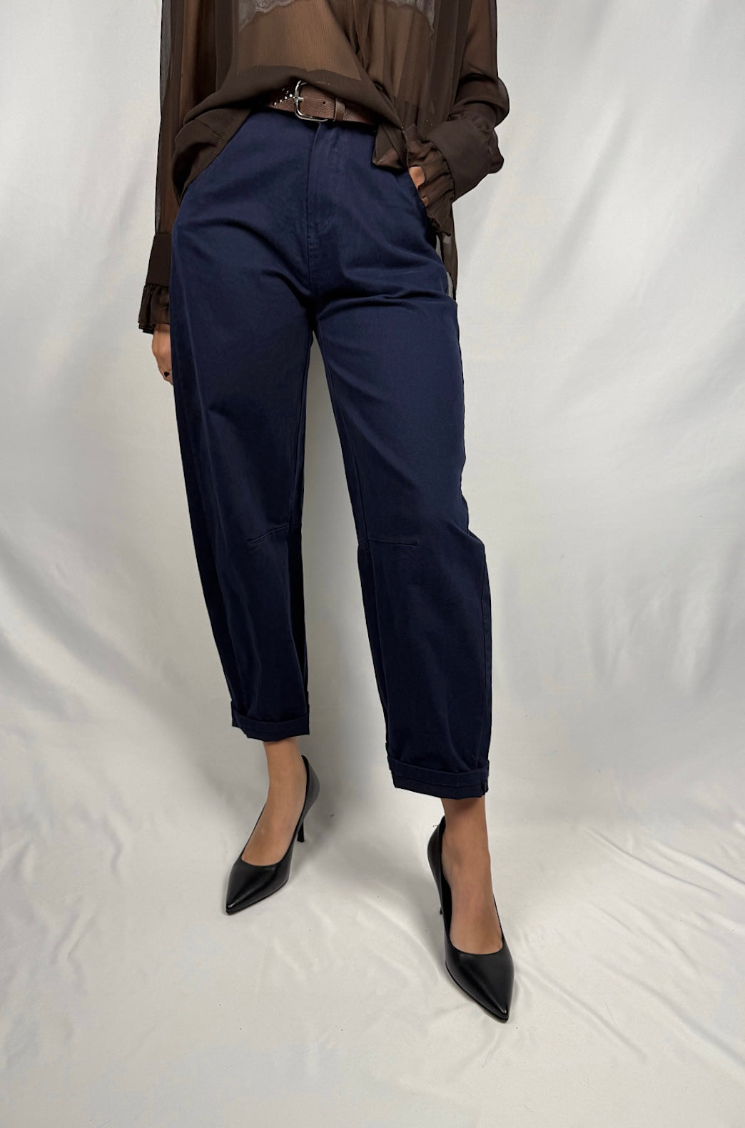 Pantalone con Cintura Tensione-In Blu