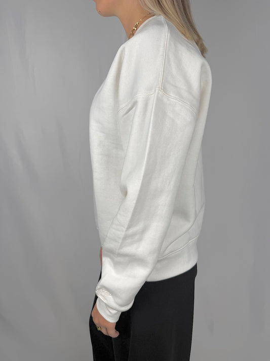 Felpa Girocollo Mark-Up Bianca