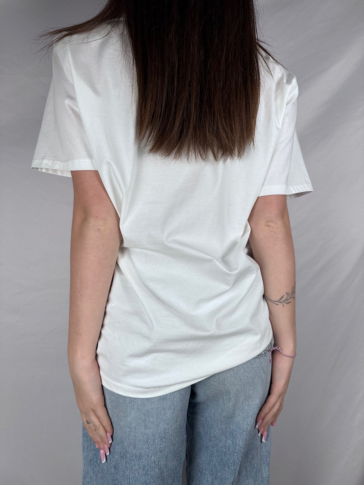T-shirt con Spalline Imbottite Armonia Bianca