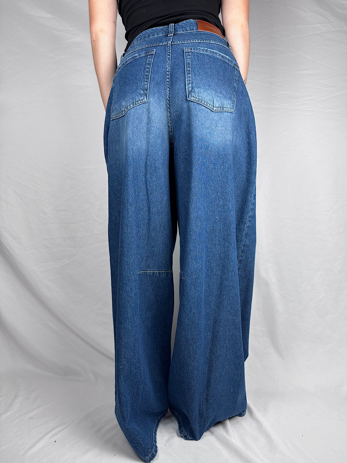 Jeans Ariel Wide Leg Tensione In Medium Blue