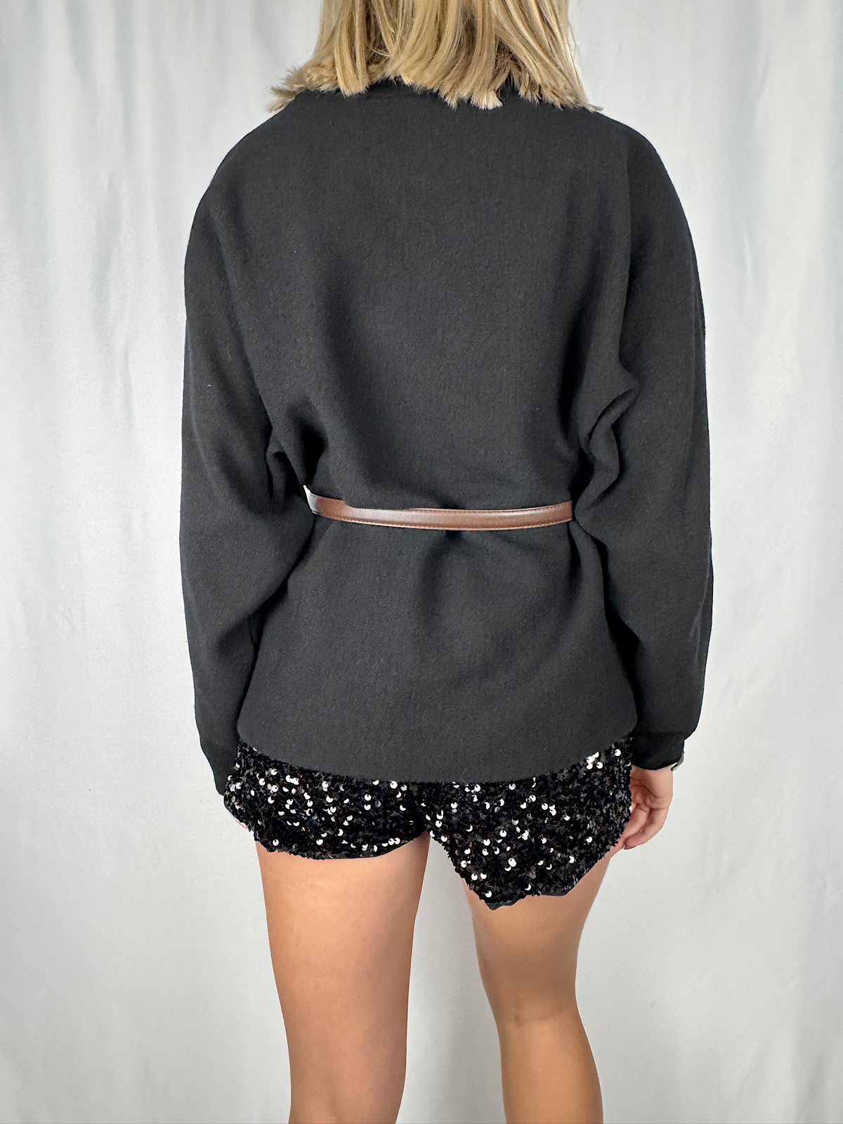 Maglia Manica Palloncino con Cintura Nero Vicolo