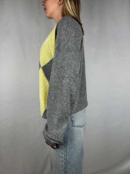 Maglia con Rombi Grigio Vicolo