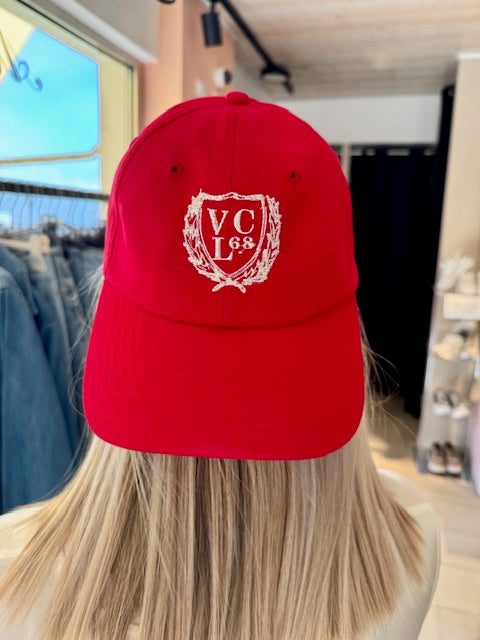 Berretto Baseball Rosso Con Ricamo