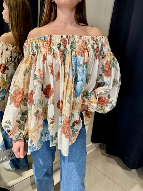 Camicia Blusa Shiffer In Mussola Fantasia Floreale
