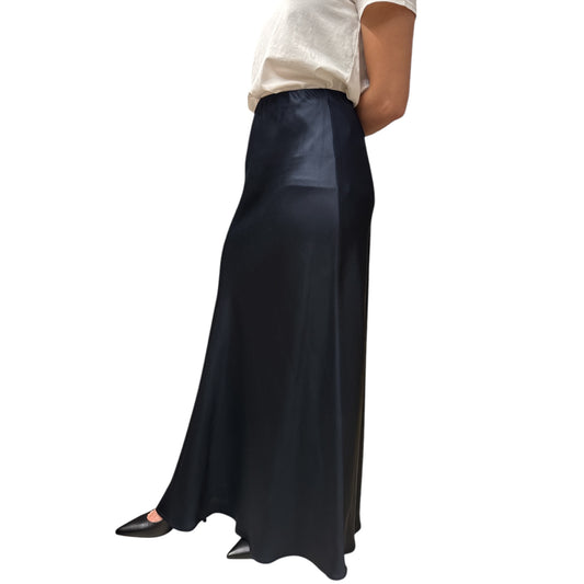 Gonna Effetto Satin Lunga Blu Notte