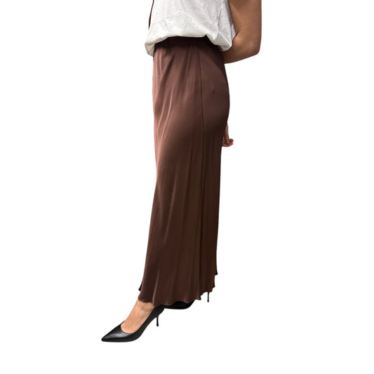 Gonna Lunga Effetto Satin Cioccolato