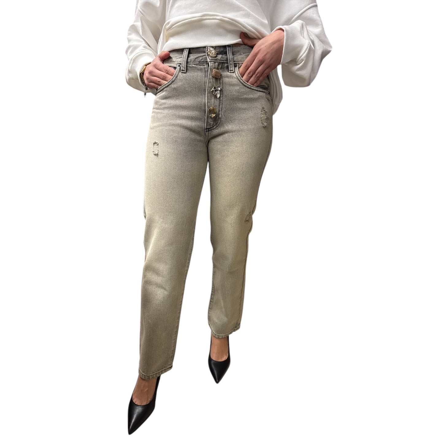 Jeans Zoe Baggy Grigio