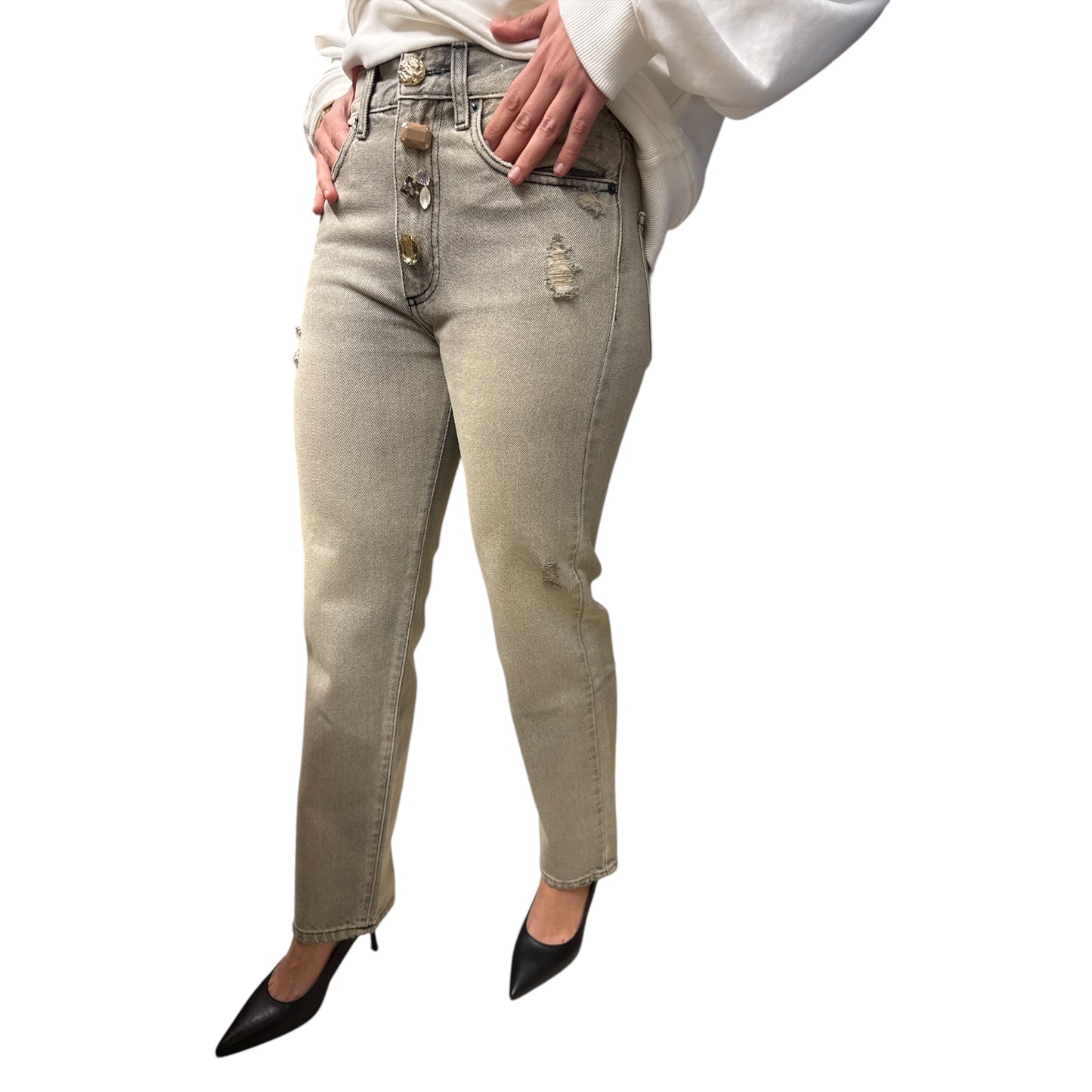 Jeans Zoe Baggy Grigio