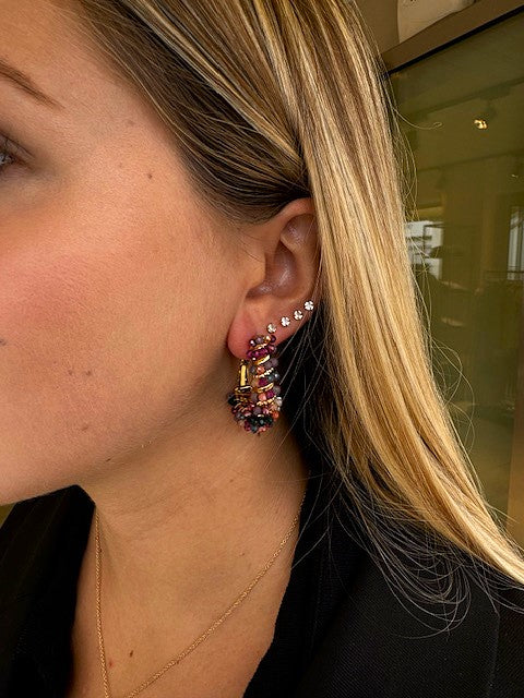 Orecchini a Cerchio Piccolo in Arcobaleno Abbigliamento Armonia