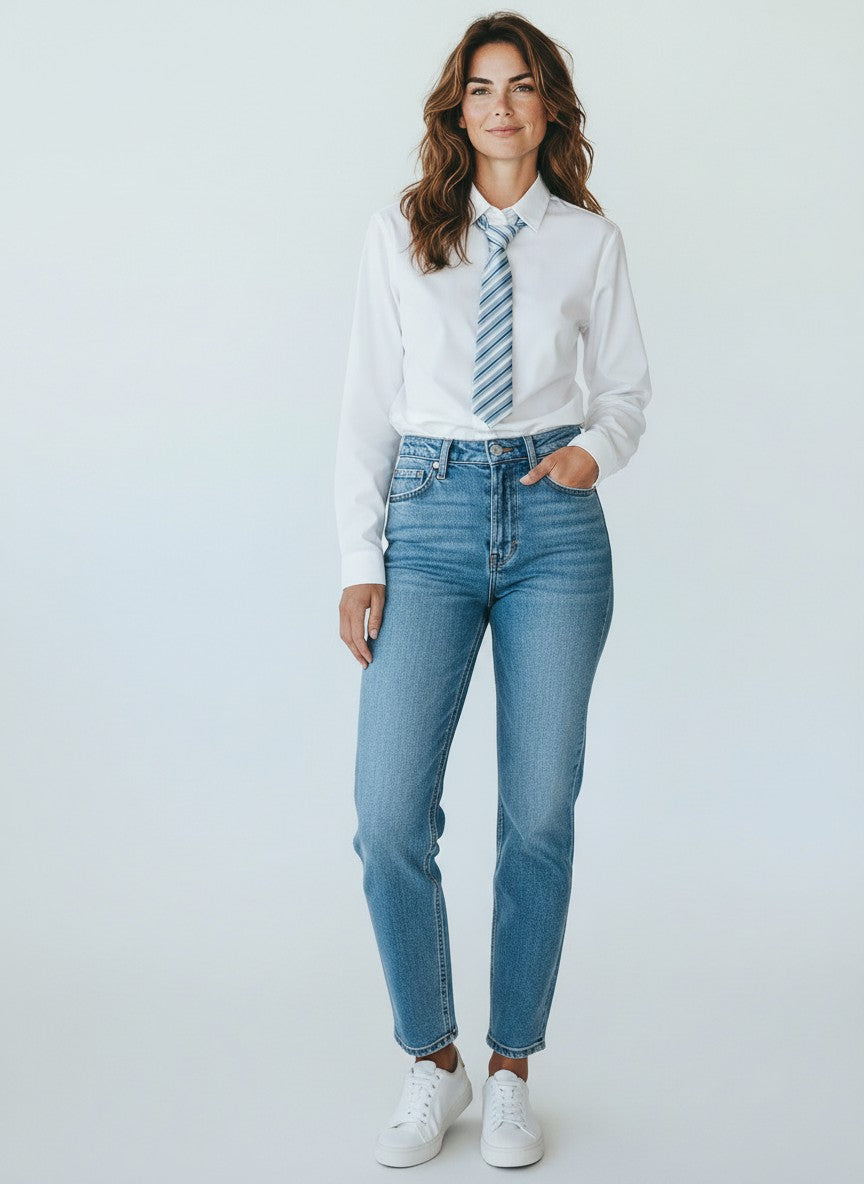 Camicia Over con Cravatta Armonia Bianca