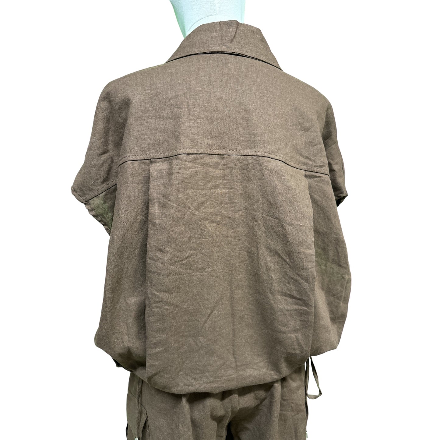 Camicia Spalla Scesa In Lino E Viscosa