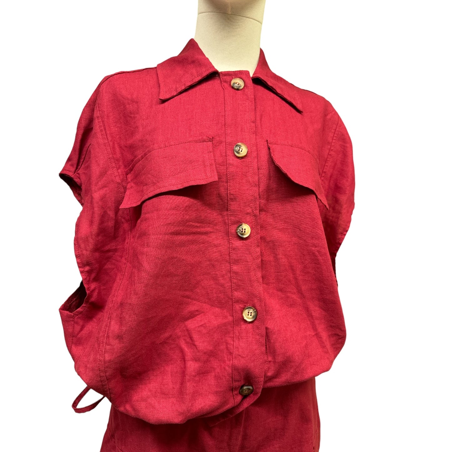Camicia Spalla Scesa In Lino E Viscosa