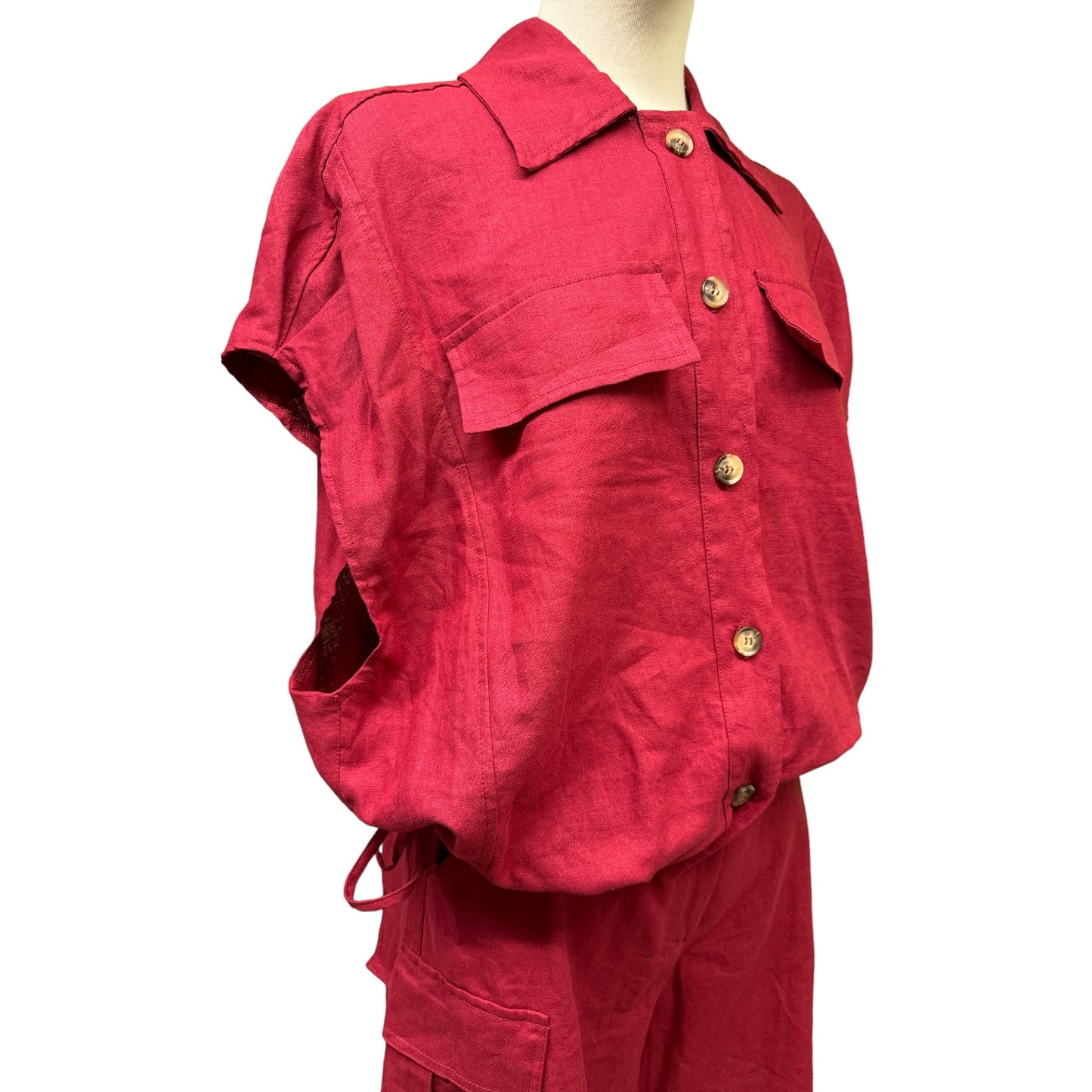 Camicia Spalla Scesa In Lino E Viscosa