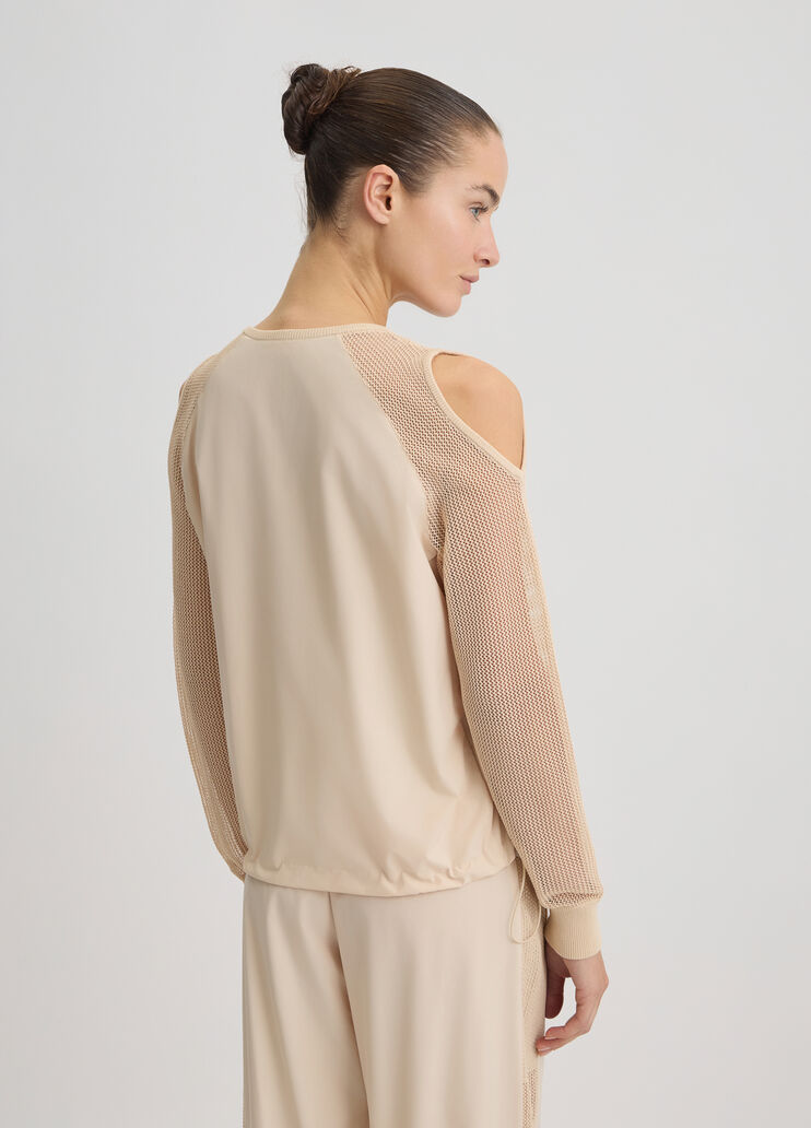 Maglia Beige Con Cut-Out
