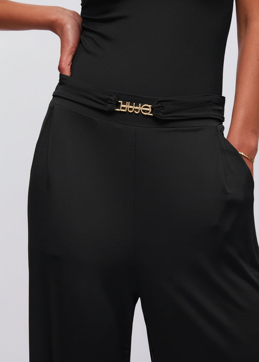 Pantaloni in Jersey Lucido Liu.Jo Nero