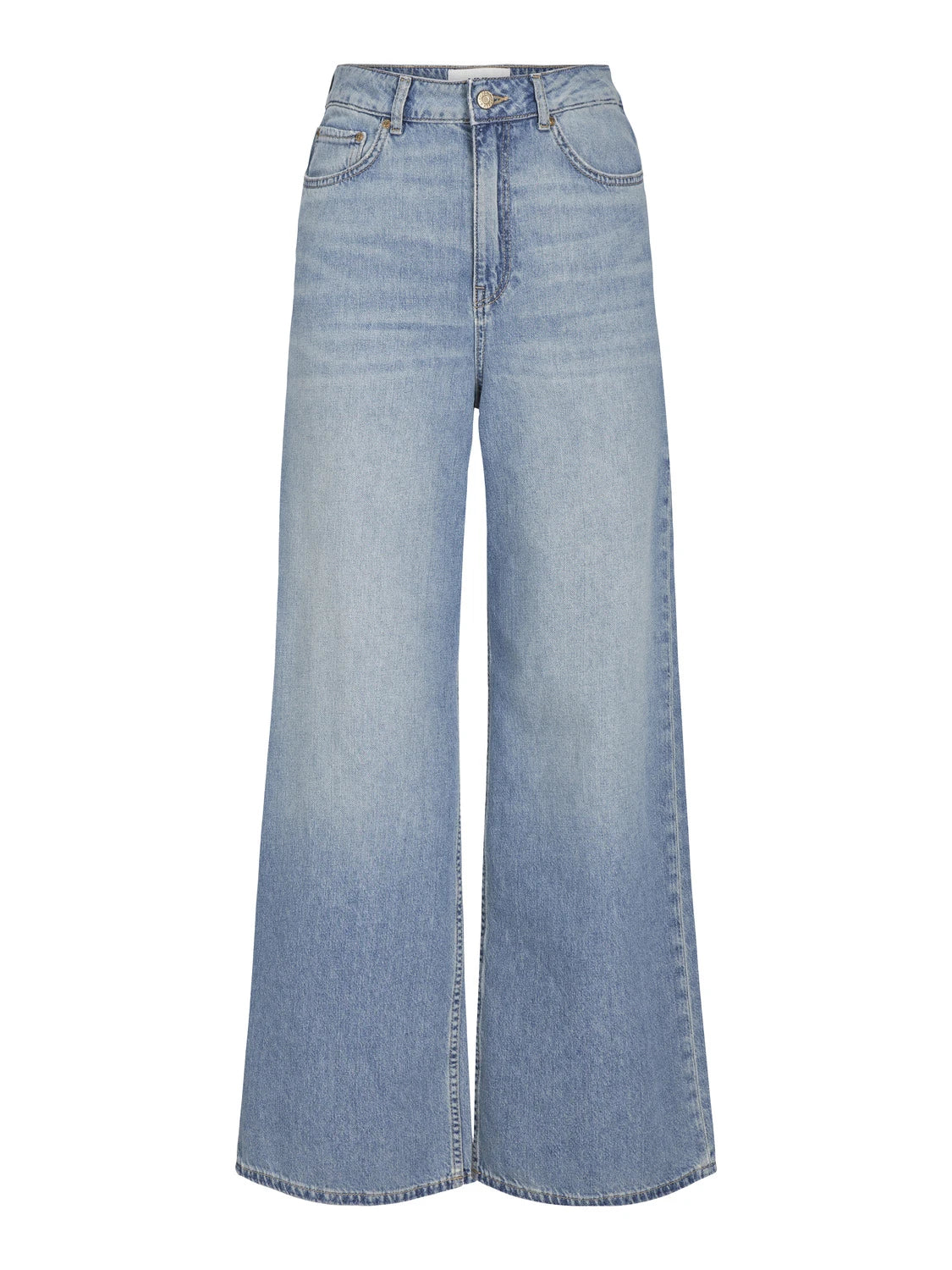 Jeans Wide High Waist Denim Chiaro