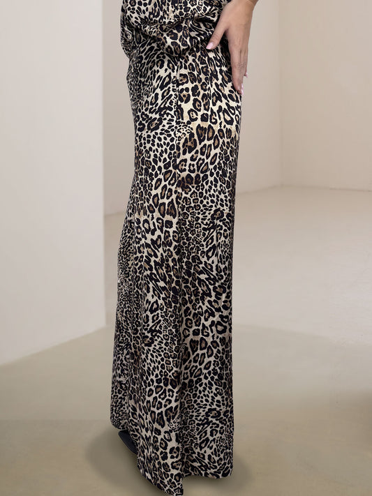 Abito Lungo Animalier Susy Mix Nero