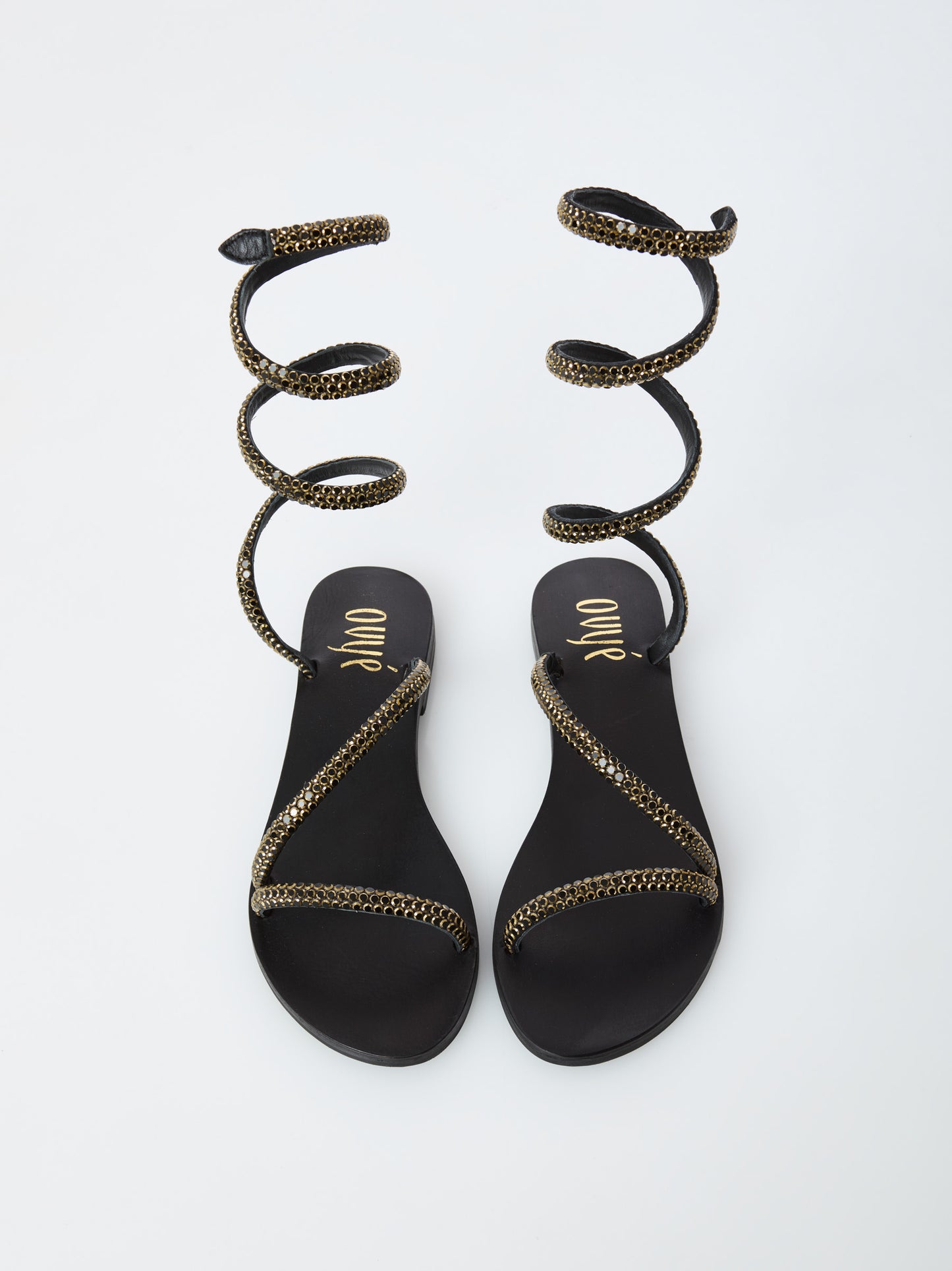 Sandalo Snake In Pelle FLEUR Nero