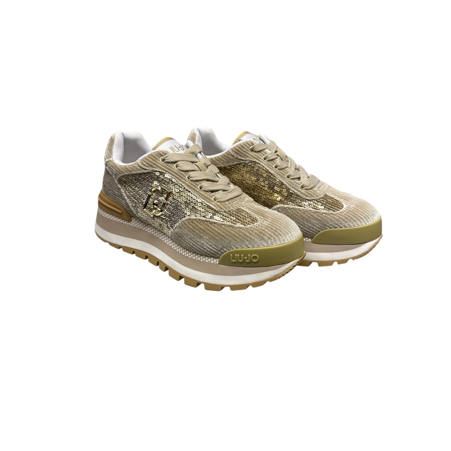 Sneaker Beige Liu Jo Pailletes e Velluto