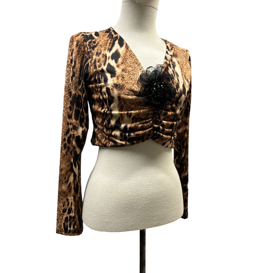 Top a Maniche Lunghe Maculato