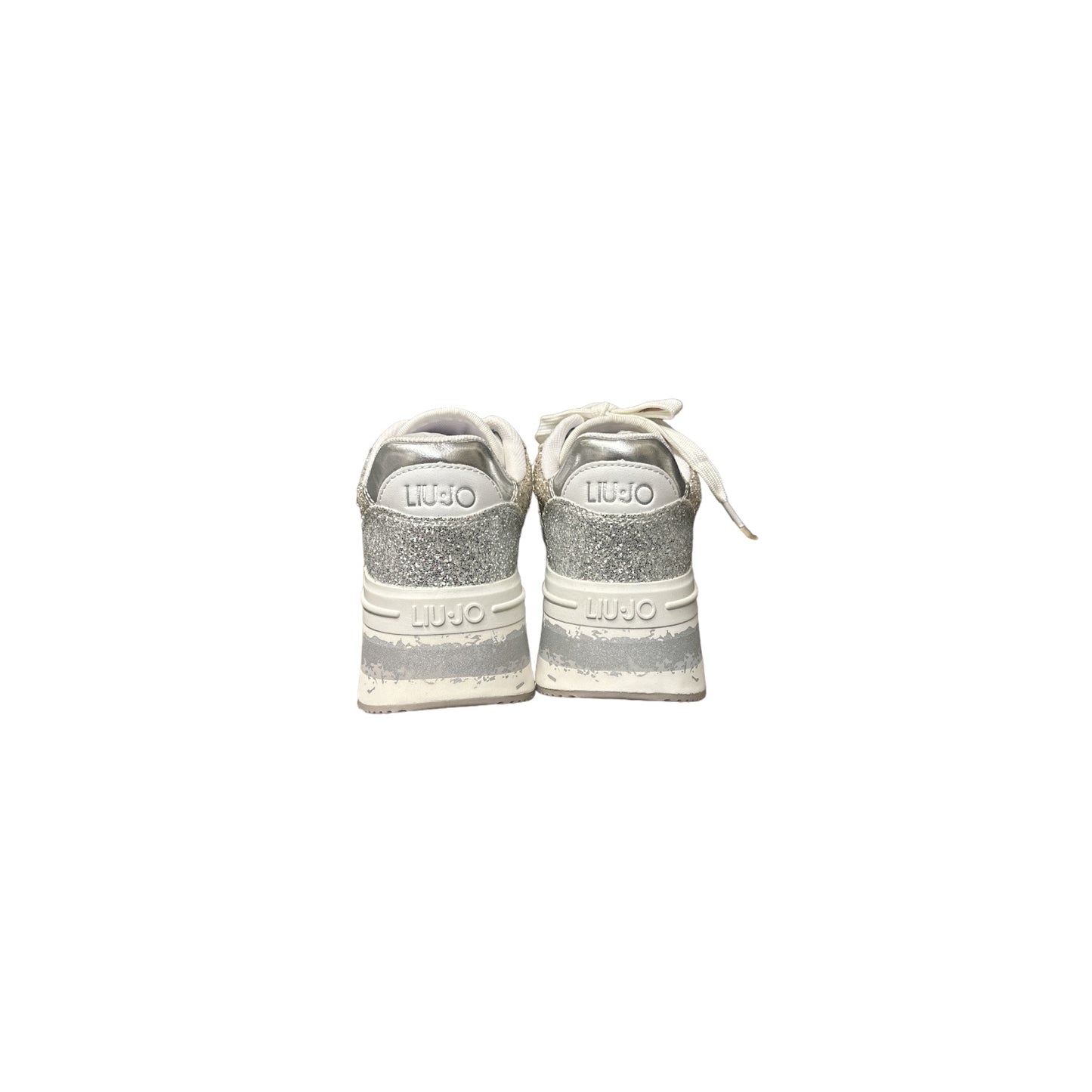 Sneakers Glitter Argento Platform