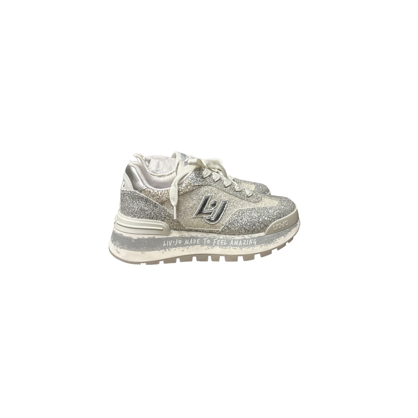 Sneakers Glitter Argento Platform