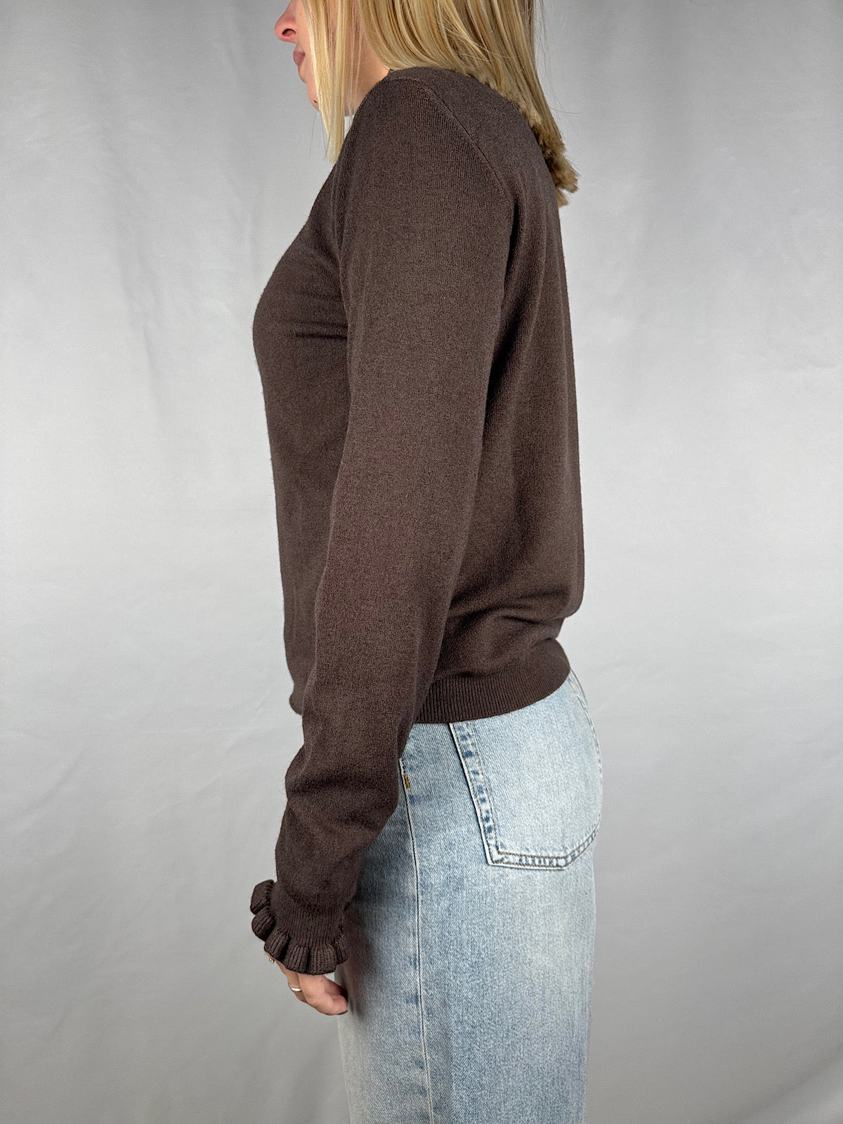 Maglia con Maniche Lunghe e Bordo Plissettato Moro Dixie