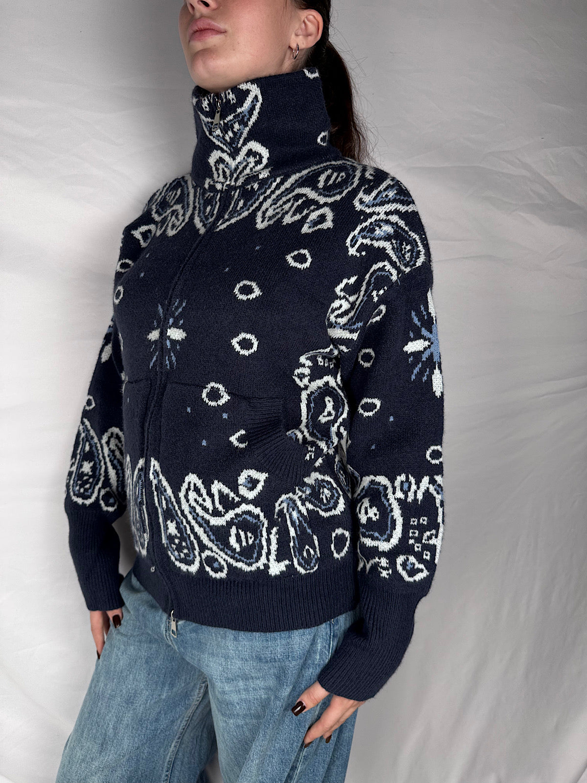 Cardigan in Maglia Armonia Blu