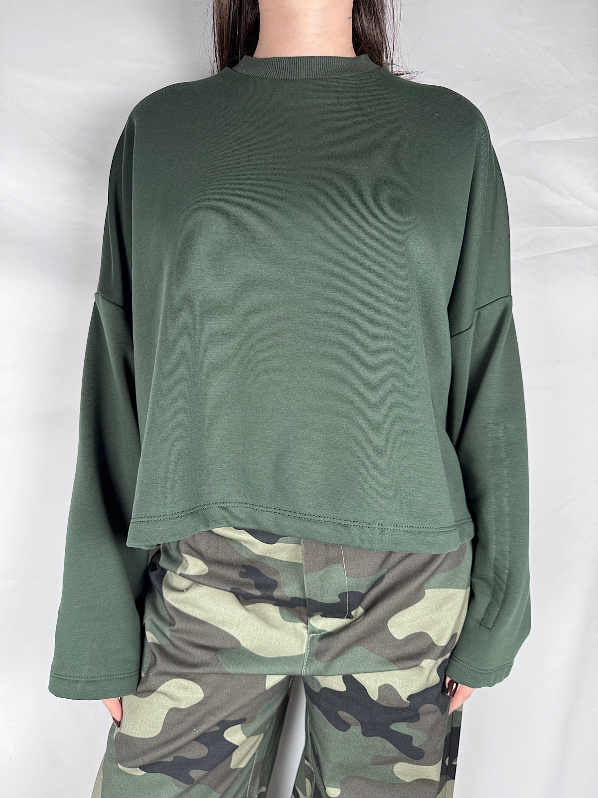 Felpa con Maniche Drappeggiate Vicolo Militare