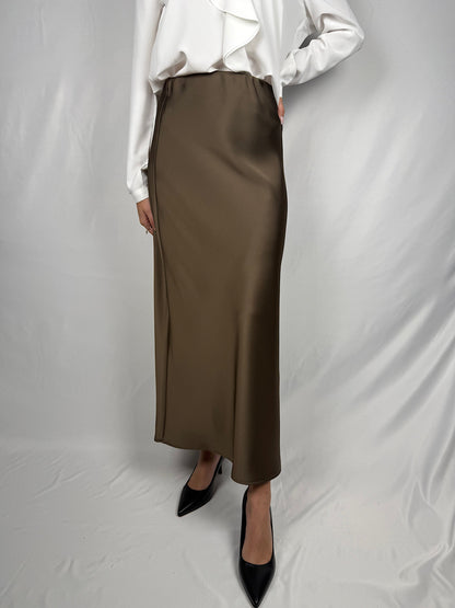 Gonna Satin Armonia Marrone