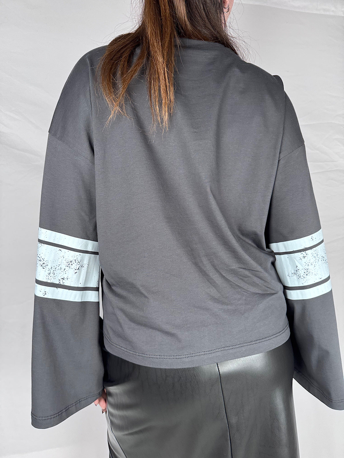 T-shirt Stampa College Vicolo Antracite