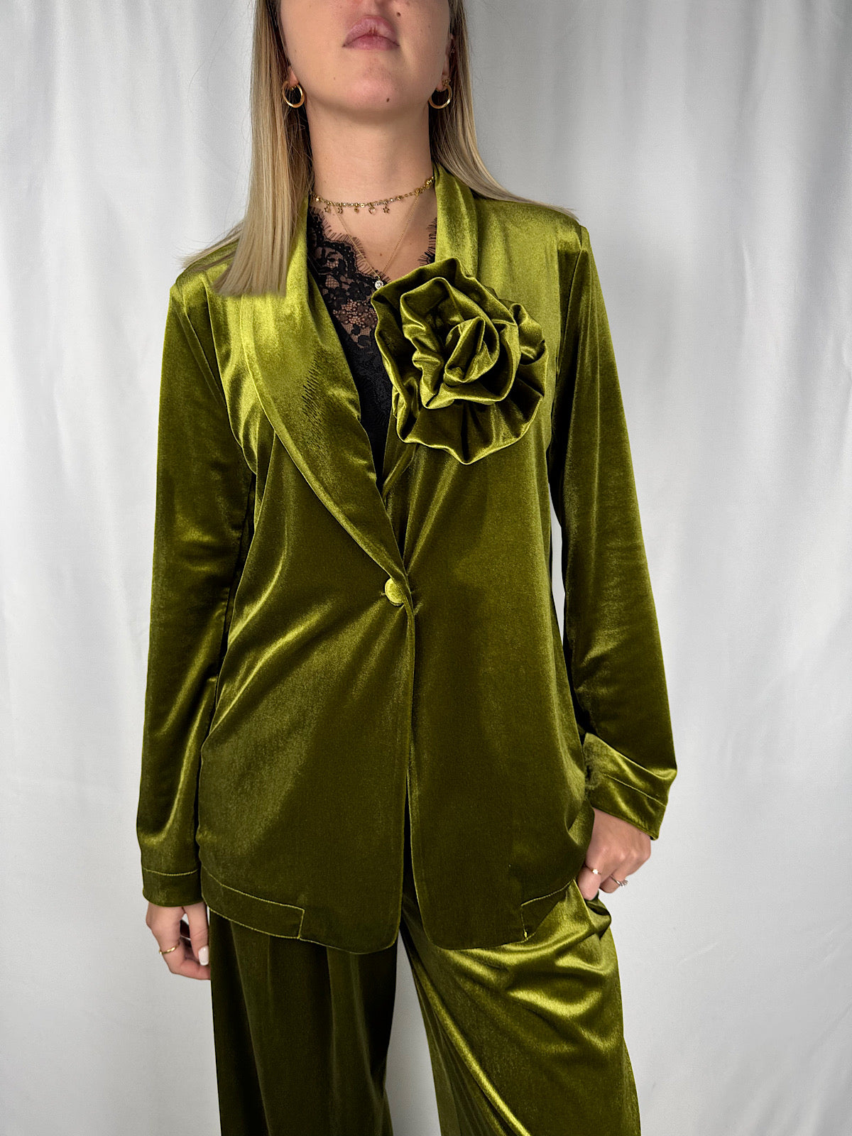 Giacca in Velluto Olio Tensione-In