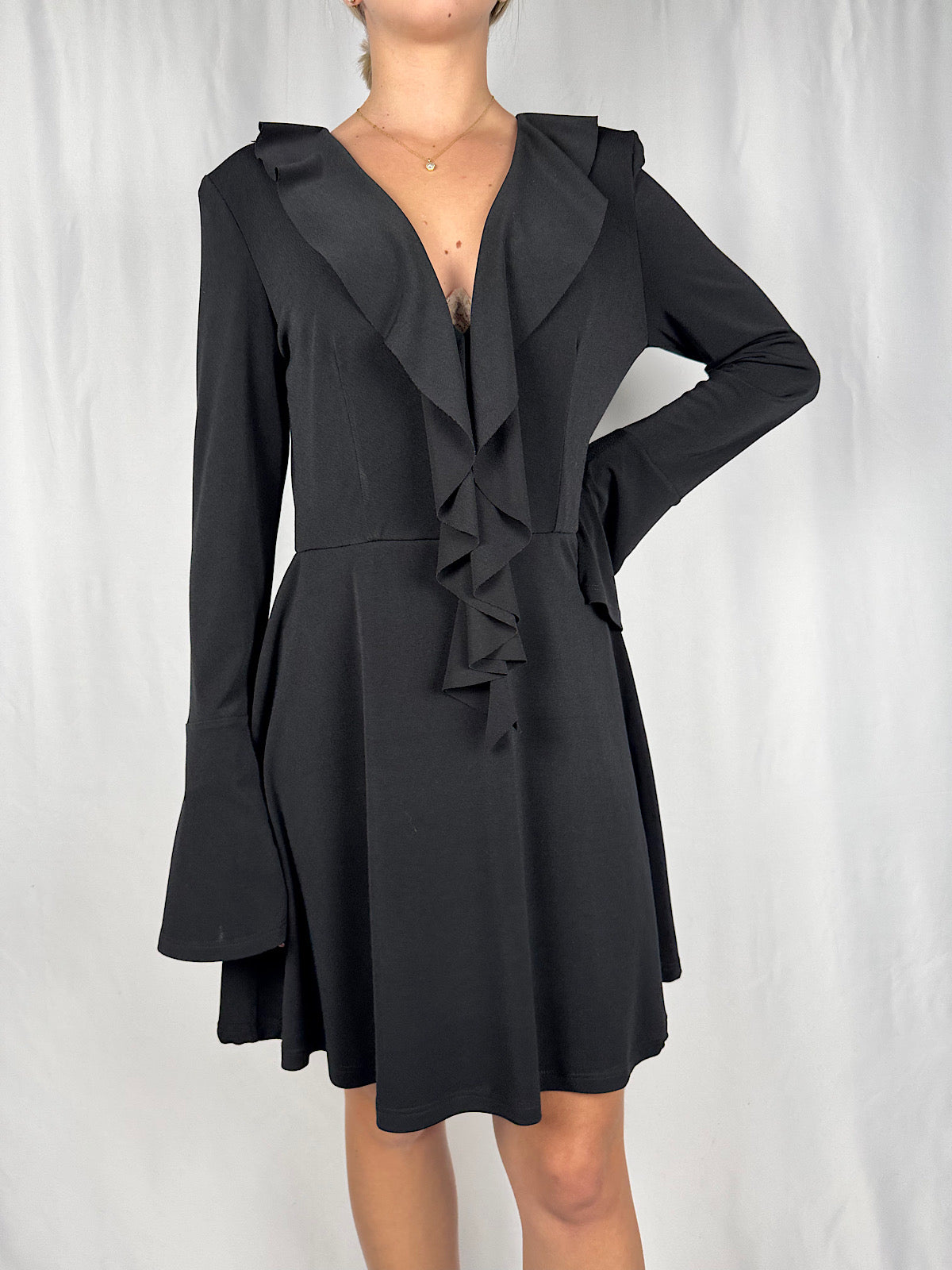 Abito con Rouches Nero Vicolo