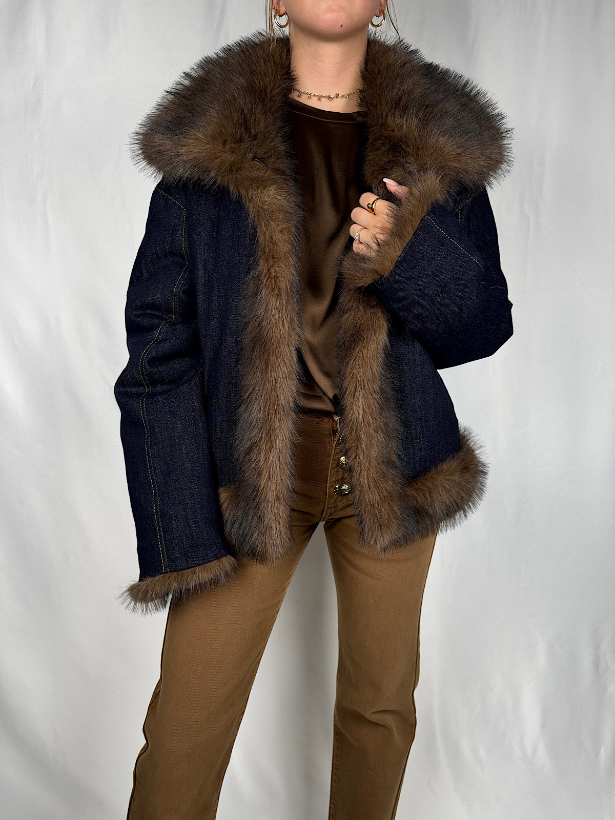 Giacca Denim-Pelliccia Reversibile Vicolo