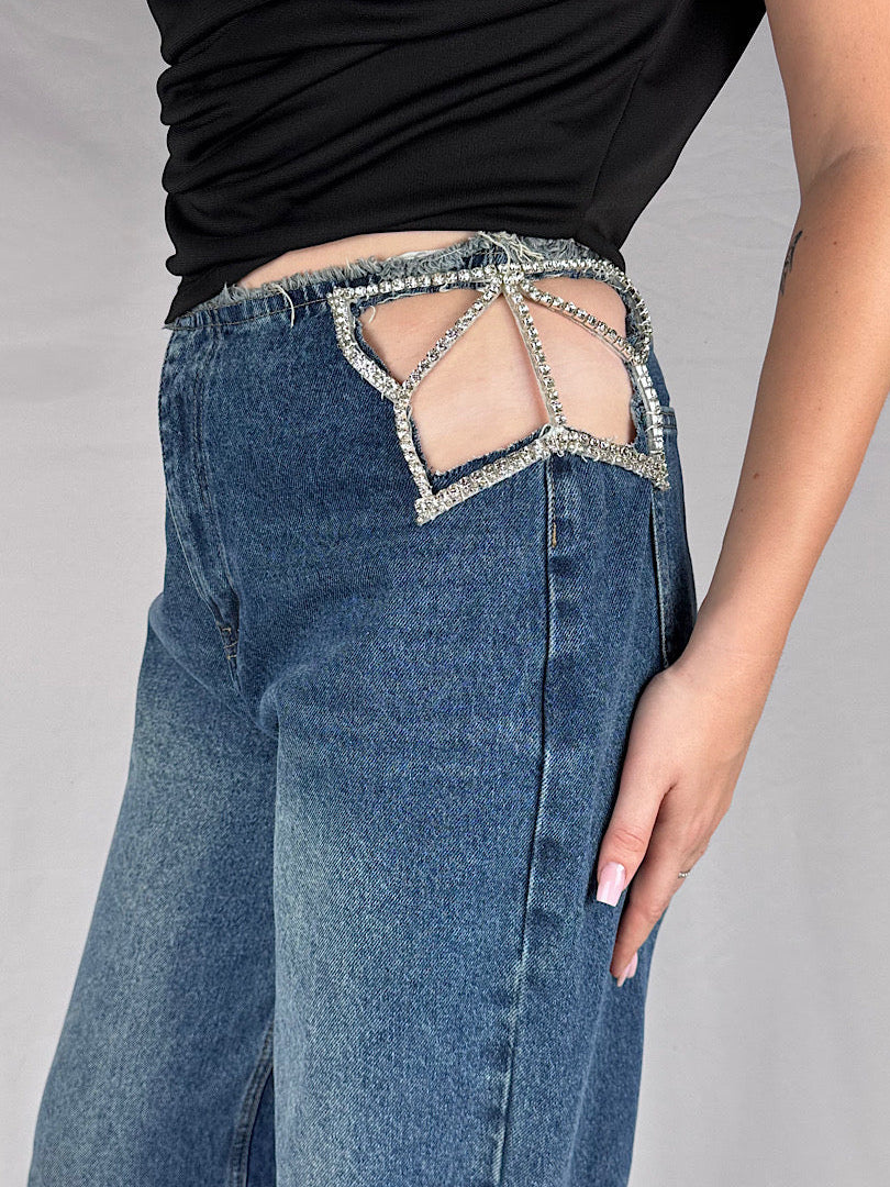 Jeans Dettaglio Gioiello  Farfalla Armonia