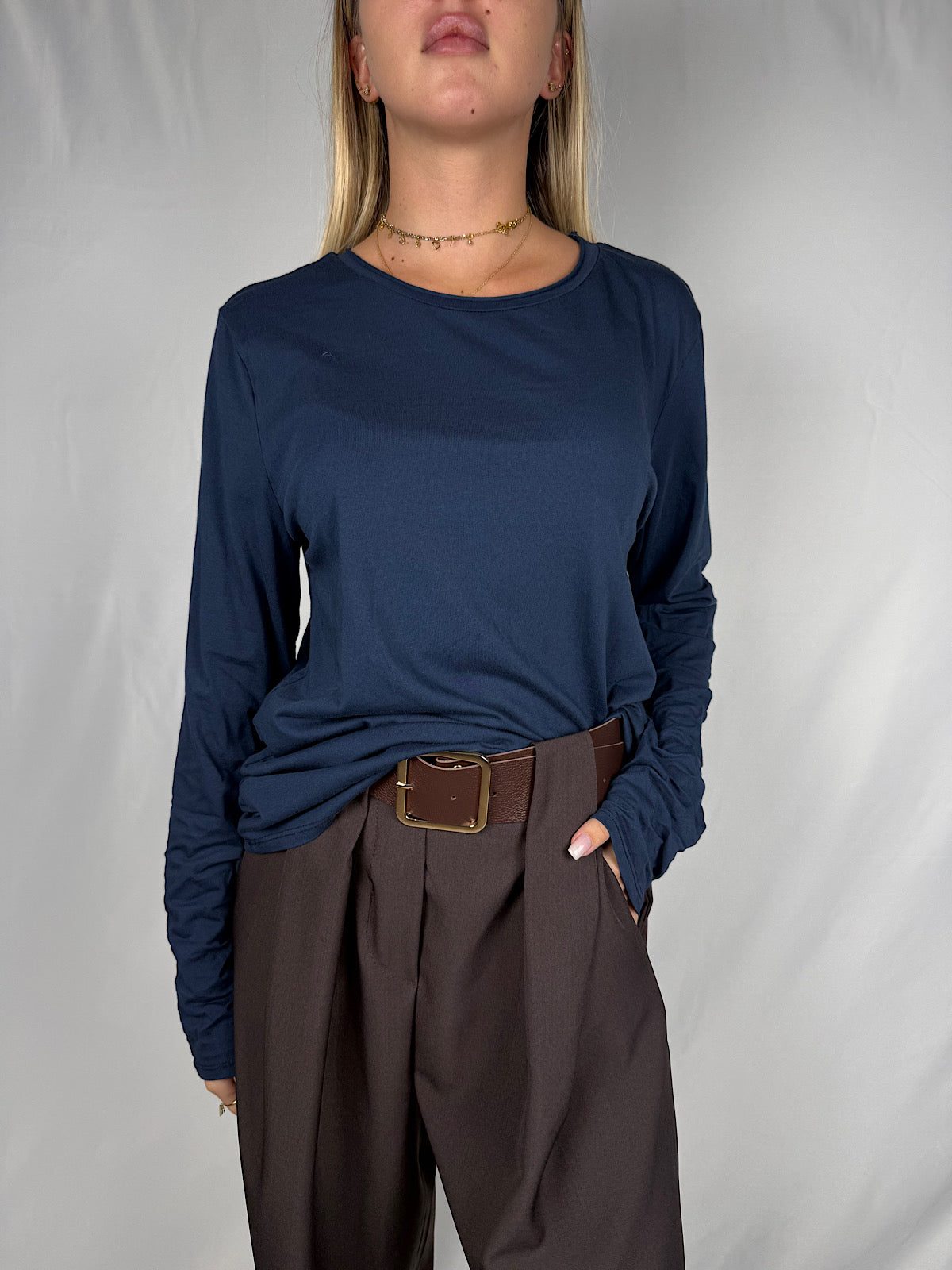 T-Shirt a Manica Lunga Armonia Blu