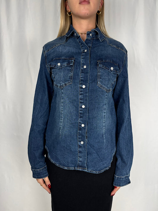 Camicia Denim Chiusura a Bottoni SusyMix