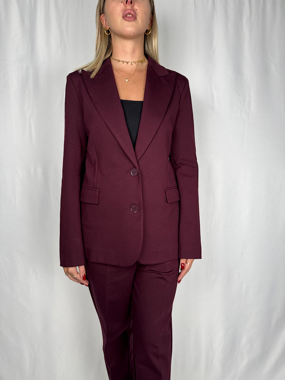 Giacca Basic Punto Milano Bordeaux Vicolo