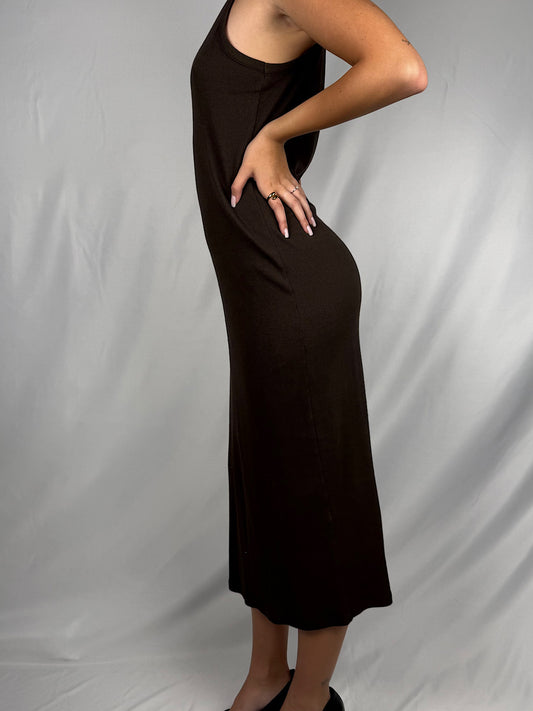 Abito Costine Cotone Vicolo Marrone