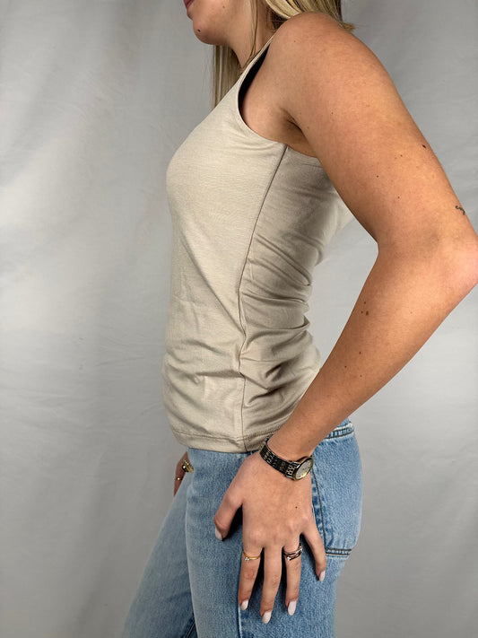 Canotta Scollo Quadro Beige Vicolo