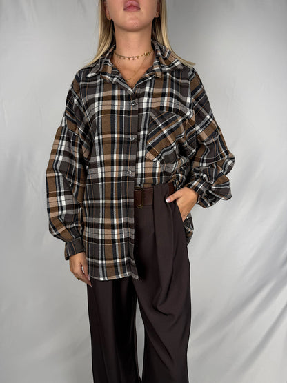 Camicia Check Over Armonia Marrone