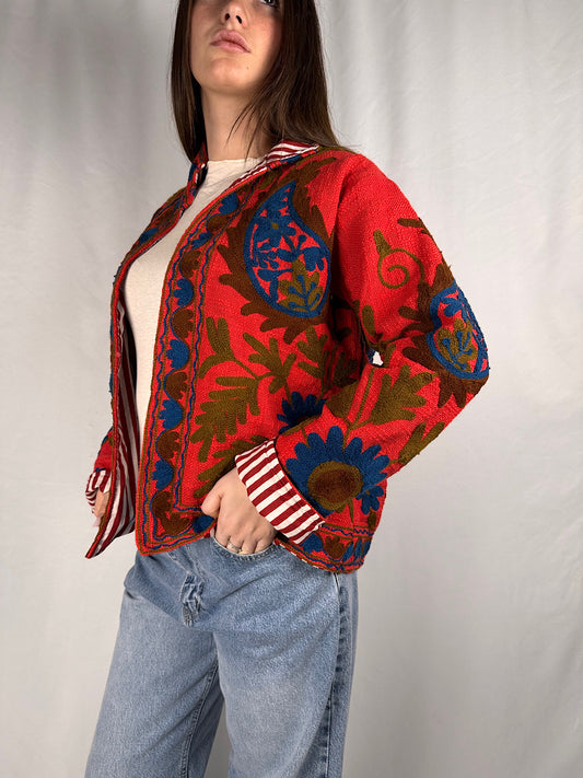 Giacca Ricamata Armonia Rossa