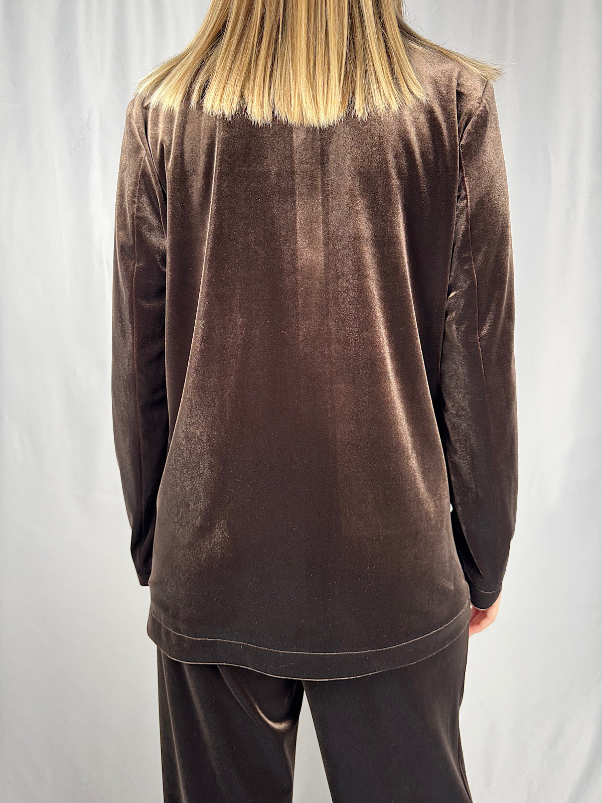 Giacca in Velluto Marrone Tensione-In