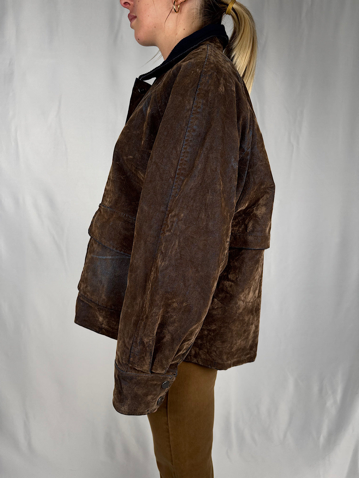 Giacca In Denim Con Floccatura Moro Vicolo