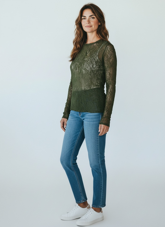 Maglia Pizzo Armonia Verde Militare